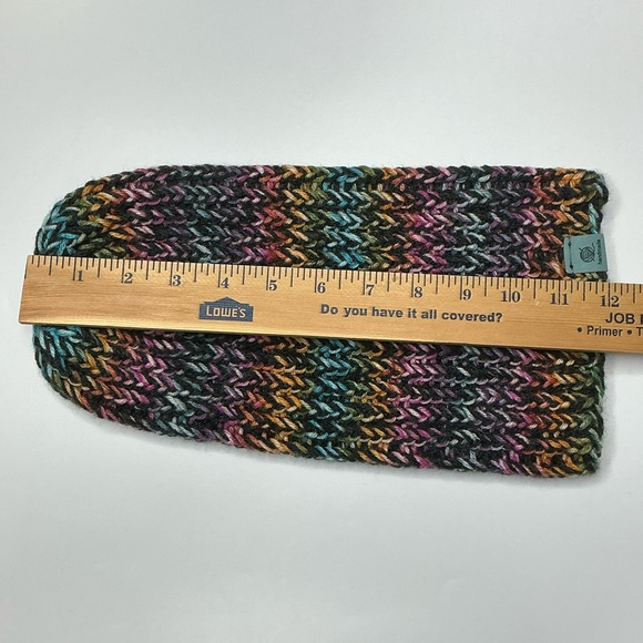 Handmade Chunky Knit Beanie Multicolor Charcoal Gray Winter Fall Handcrafted Hat main image 4